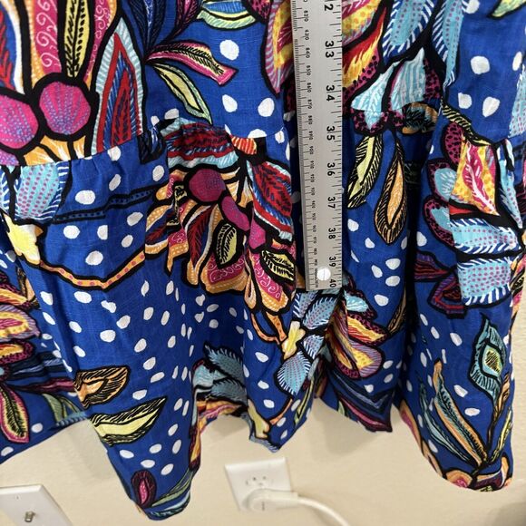 Tabitha Brown x Target Dress Womens Size 0 Midi Floral Polkadots Blue - Picture 6 of 7